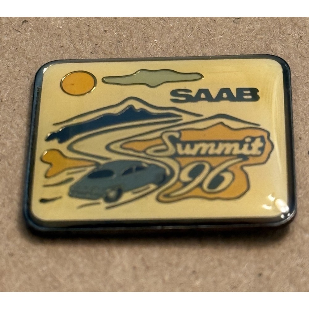 Saab Owners Club USA Summit 96 Car Automobile Swedish European Lapel Pin VTG